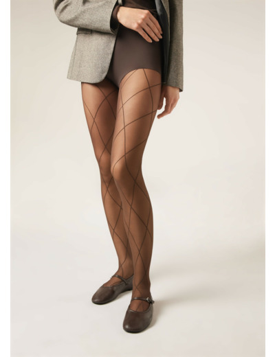 Collant voile à losanges