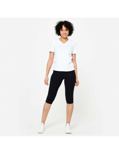 Corsaire de fitness slim femme, noir ultra