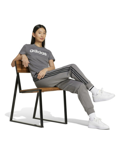 T-shirt imprimé logo Adidas femme - gris foncé