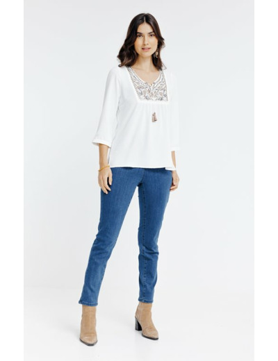 Tunique unie avec plastron