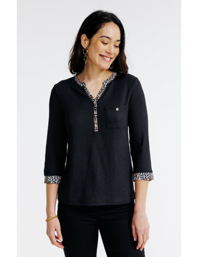 Tee-shirt uni 2-en-1 manches 3/4