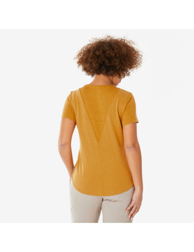 T-shirt de randonnée femme, NH500 jaune ocre