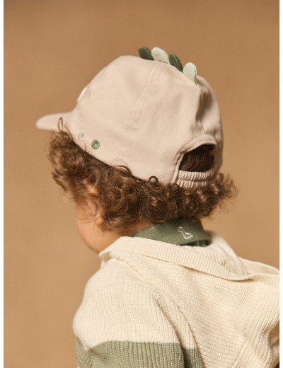 Casquette beige broderie "dino"