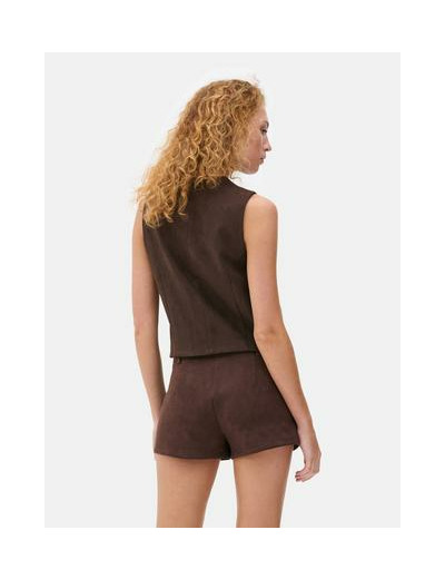 Gilet de costume en suédine