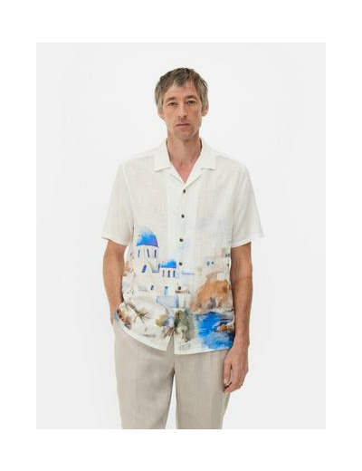 Chemise à motif effet aquarelle