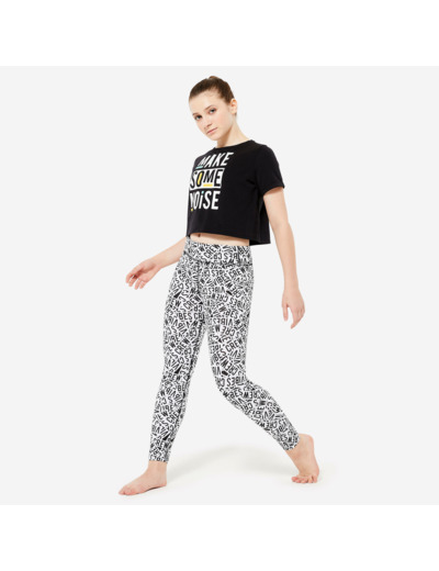 T-shirt danse modern jazz crop top fille, noir graphite