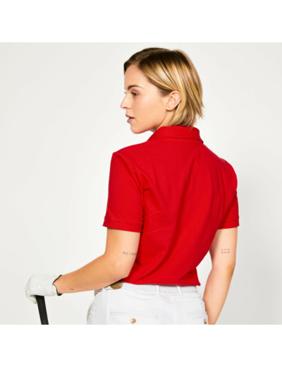 Polo golf en coton manches courtes femme, MW500 rouge