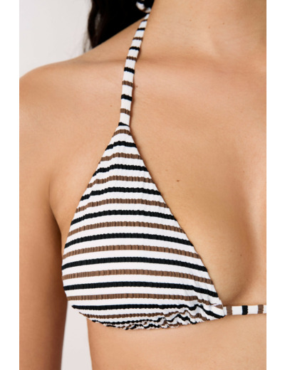 Triangle haut de maillot à rayures