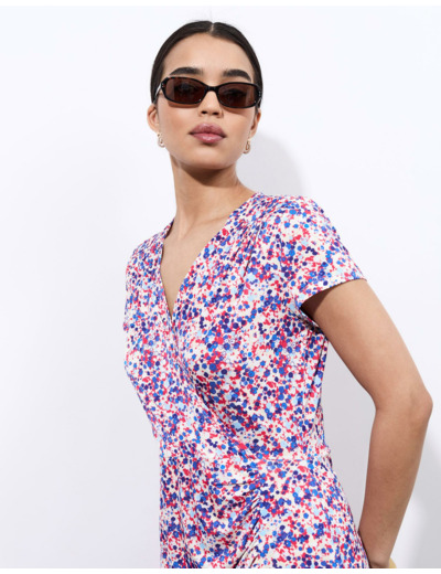 Robe courte imprimée BLEU