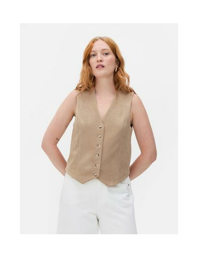 Gilet de costume en suédine
