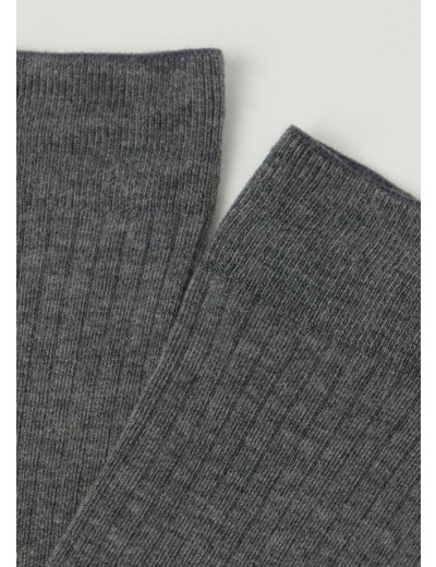 Chaussettes longues en cachemire côtelées