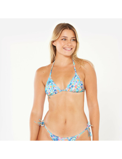 Haut de maillot triangle surf fleuri Femme - Mae prairie multicolore