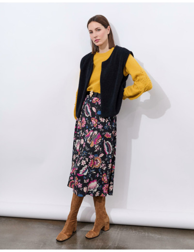 Gilet court uni NOIR Femme