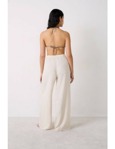 Pantalon large en lin
