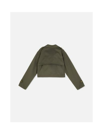 Trench court à boutonnage croisé