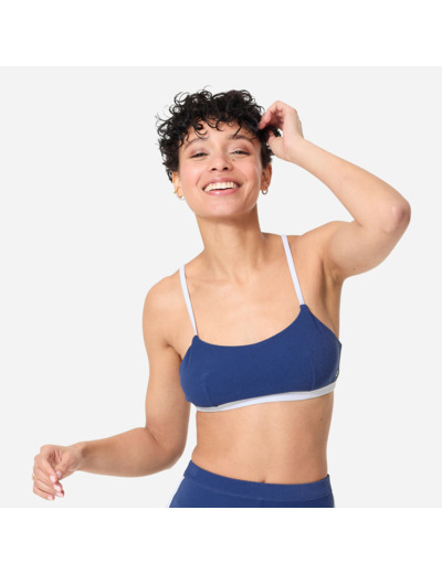 Haut de maillot de bain surf brassière éponge Femme - Katy bleu