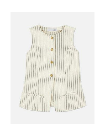 Gilet de costume long rayé