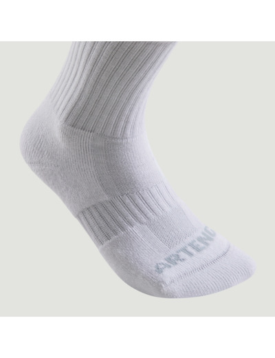 CHAUSSETTES DE TENNIS HAUTES DECATHLON RS 500 BLANC LOT DE 3