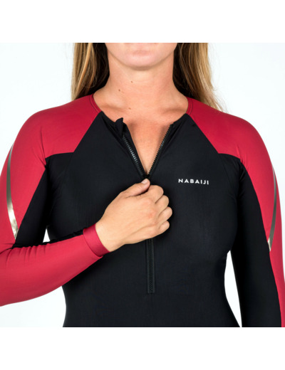 Maillot de Bain de Natation une pièce femme Kamy Long noir rubi