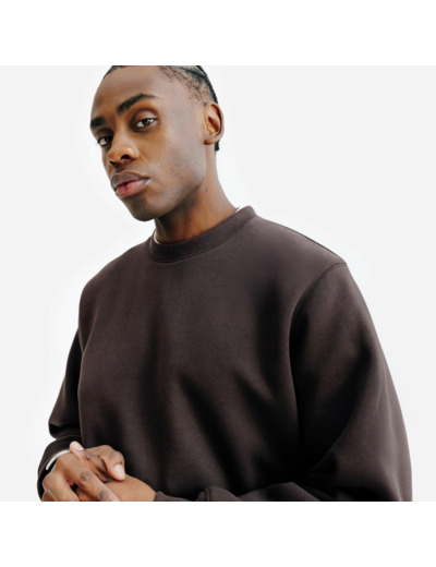 Sweat col rond mixte, Elementals, marron