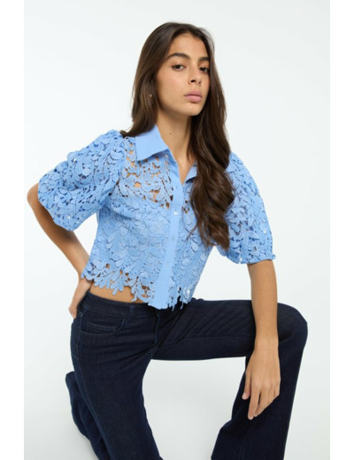 Blouse avec empiècement en dentelle