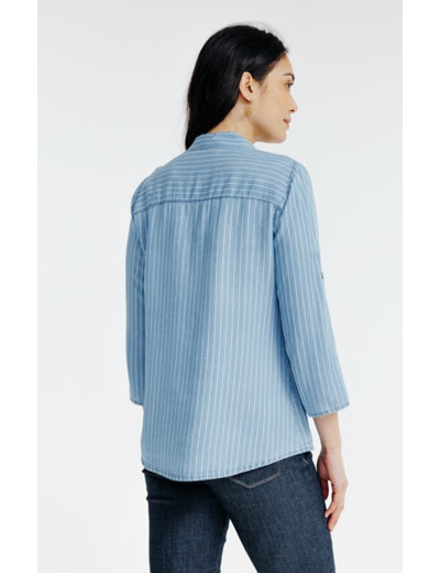 Chemise rayée en lyocell