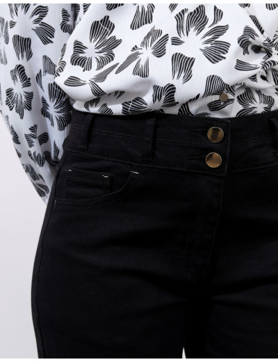 Pantalon long uni NOIR Femme