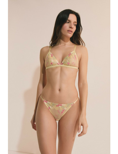 Soutien-gorge triangle avec motifs fruits brodés,Soutien-gorge triangle avec motifs fruits brodés;${refinementColor}