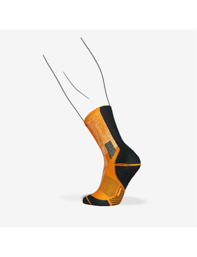 Chaussettes de running KIPRUN run900 épaisses mi-mollet oranges + graf