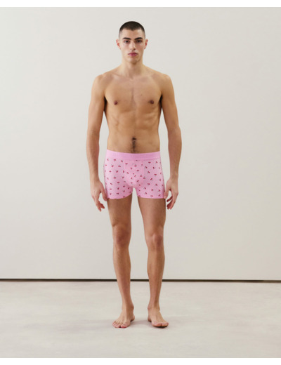 Boxer en coton à motifs cerise