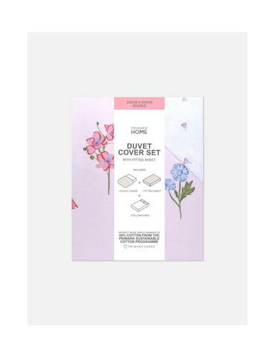 Parure de lit double à motif fleurs sauvages