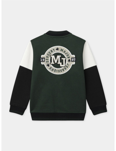 Teddy vert foncé avec patch "MJ" Garçon