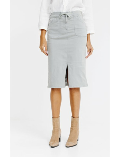 Jupe midi en coton viscose