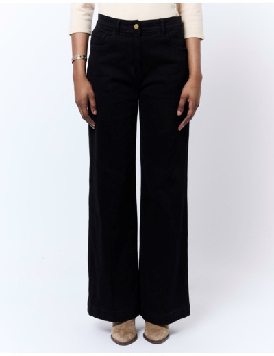 Pantalon long uni NOIR Femme