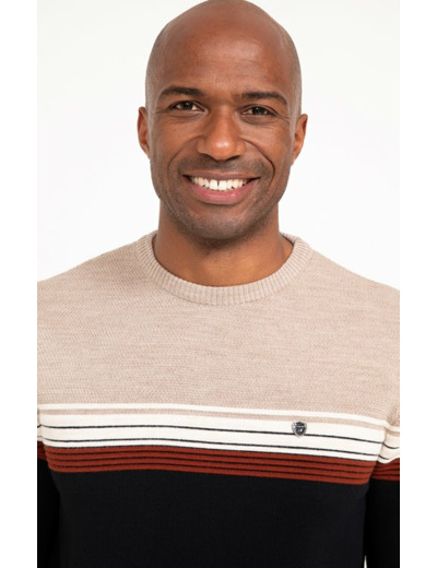 Pull col rond rayé rizeray