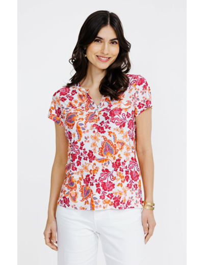 Tee-shirt manches courtes col mao