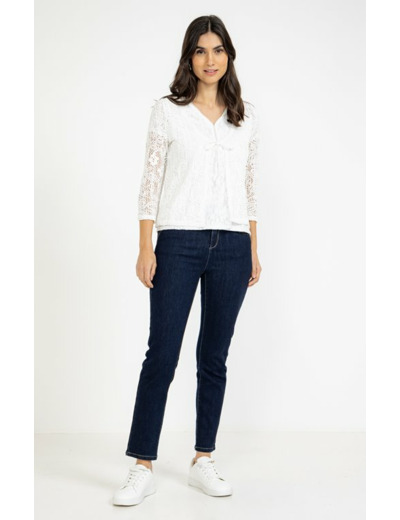 Cardigan uni manches 3/4