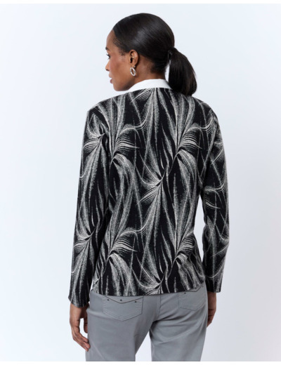 Top manches longues imprimé NOIR Femme