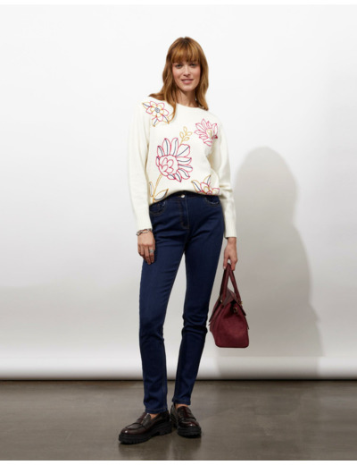 Pull épais à motifs ECRU Femme