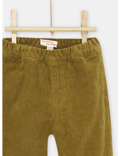Pantalon en velours vert olive bébé garçon