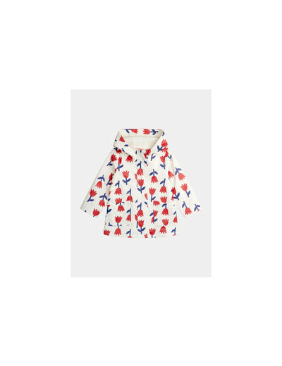 Imperméable écru à imprimé fleurs pour fille