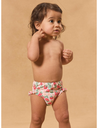 Culotte de bain imprimé fraise