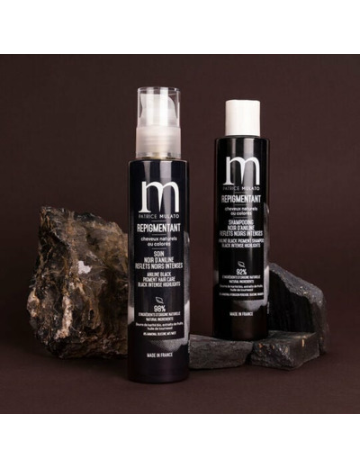 Shampooing repigmentant cheveux naturels ou colorés noir d'aniline