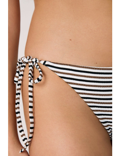 Culotte bikini ficelle bas de maillot à rayures