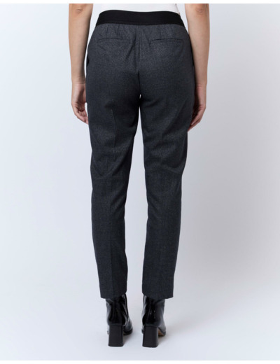 Pantalon 7/8 cigarette pied de puce MARINE Femme