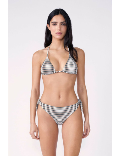 Bikini brésilien à nouer bas de maillot à rayures,Bikini brésilien à nouer bas de maillot à rayures;${refinementColor}