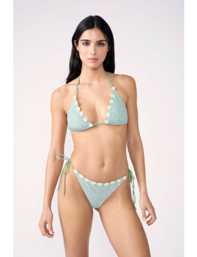 Triangle haut de maillot imprimé fleuri