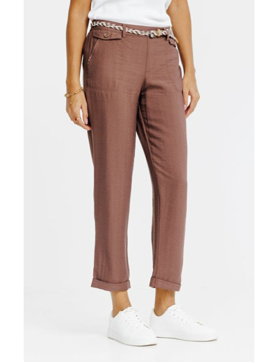 Pantacourt fluide avec poches rabat