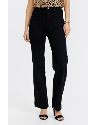 Jean noir poches plaquées