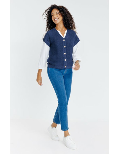 Cardigan maille brillante